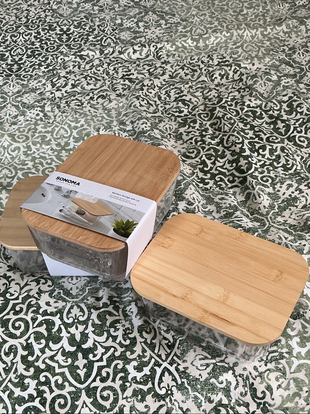 SONOMA Clear Food Storage Containers with Bamboo Lids - Natural Wood and Clear